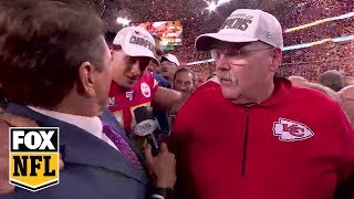 Chiefs' Andy Reid and Patrick Mahomes joins Chris Myers after winning Super Bowl LIV | FOX NFL
