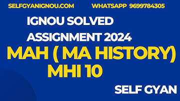MHI 10 ignou MA History solved assignment 2024 download