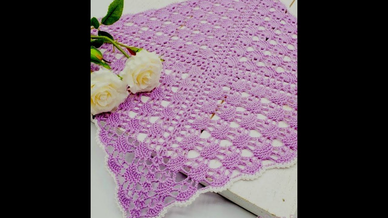 طريقة عمل مفرش الدانتيل المربع How to crochet lace doily YouTube