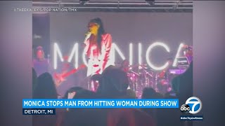 Famous Singer Monica jumps off stage to stop man hitting woman mid-concert Profile