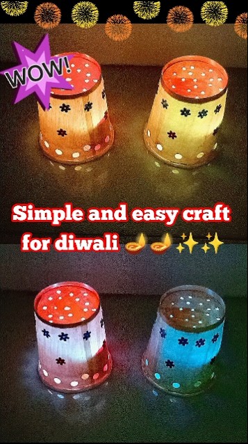 Paper Cups diwali craft 🎇/DIY paper cup Decor #diy #craft #diwali # ...