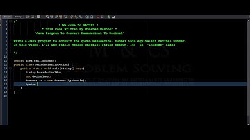 Java Program To Convert Hexadecimal To Decimal