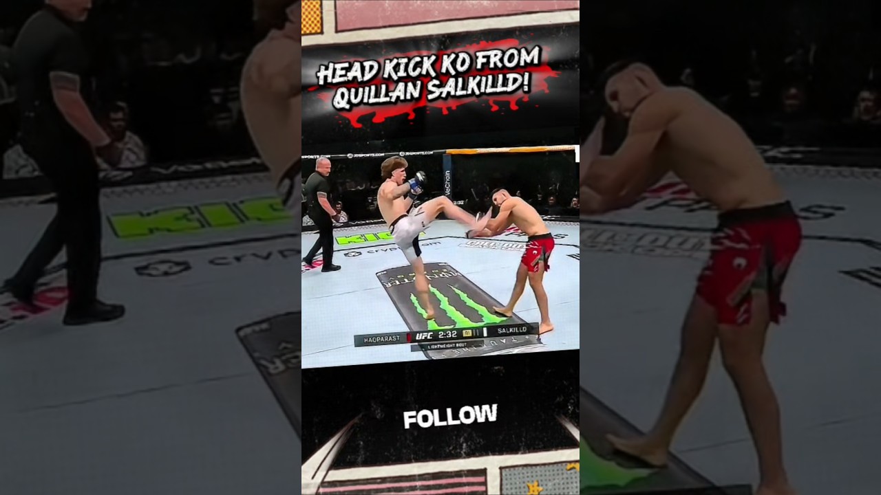 Quillan Salkilld with a clean head kick KO on Nasrat Haqparast at UFC321 in Abu Dhabi! 