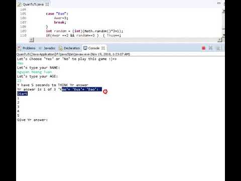 [Eclipse]+ Java: Game Oẳn tù tì (Scanner/Random) - YouTube