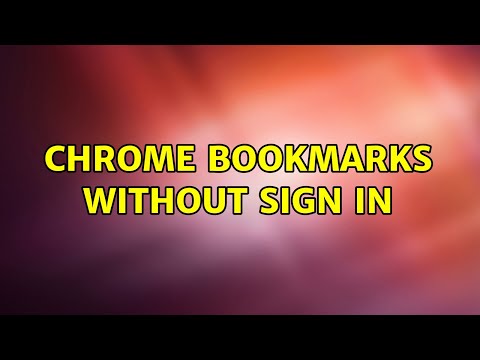Chrome Bookmarks without sign in