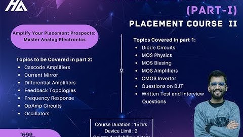 🔥 Course Launch 4 || Analog Electronics (Part 1) - Placement Course II || Enroll now 🔥