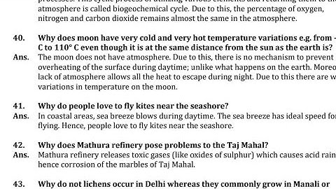 Chapter 14 Natural Resources Class 9th important questions answers...