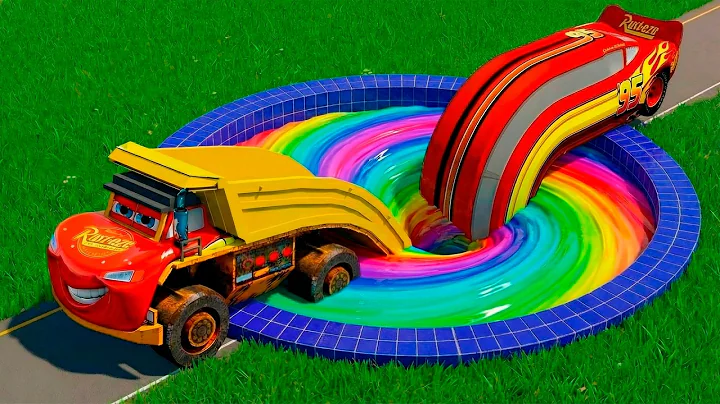 Lightning McQueen VS Giant Rainbow Pit Traps! Can Pixar Cars Survive the Extreme BeamNG Test?