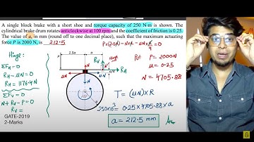 Machine Design Lec-6 | Brakes L-2 | Block Brake Numerical | by Harshvardhan Singh | GATE/ESE/PSUs