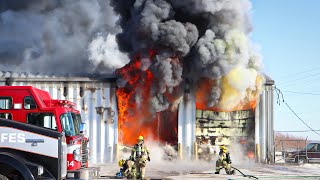 *EXPLOSIONS* Massive Fire Consumes Brandon, MB Business