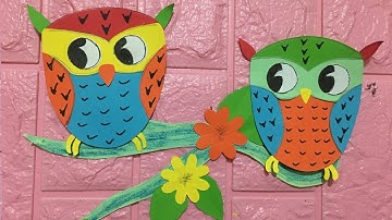 hướng dẫn cắt con cú mèo đang ngủ trên cành cây bằng giấy thủ công