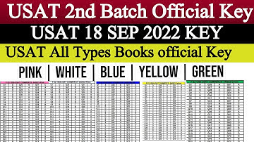 HEC Official Key of USAT 18 September 2022 | USAT 2nd Batch official Key | USAT 18 September 2022