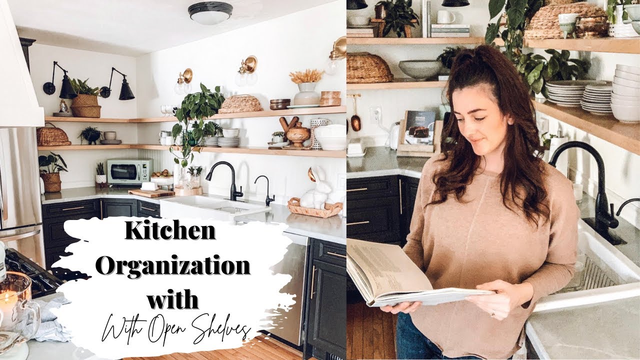 Styling Open Shelves for Organization in a Small Kitchen - Deb and