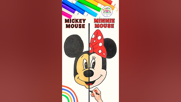 Draw Mickey VS. Minnie Tutorial | Draw Mickey and Minnie Mouse 🌈🐭 #drawing #shorts #disney #viral