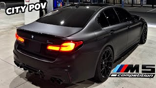 800HP BMW F90 M5 TERRORIZING DOWNTOWN AT 12AM WITH A STRAIGHT PIPED EXHAUST