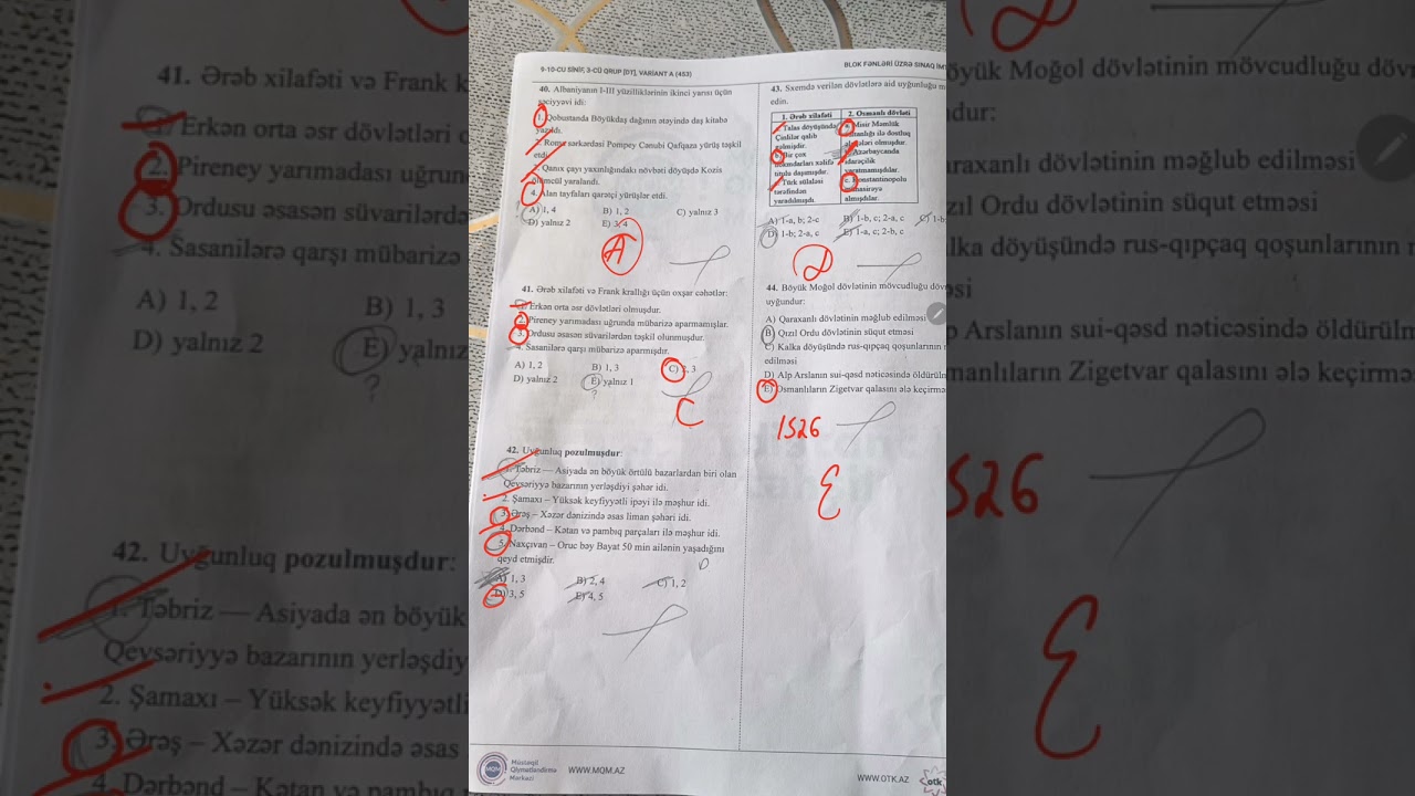 15 fevralOTK sinaq Tarix fenni