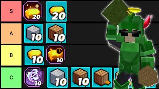 Tier List of All Block and Gold Ingot Talents in BedWars! (Blockman Go)