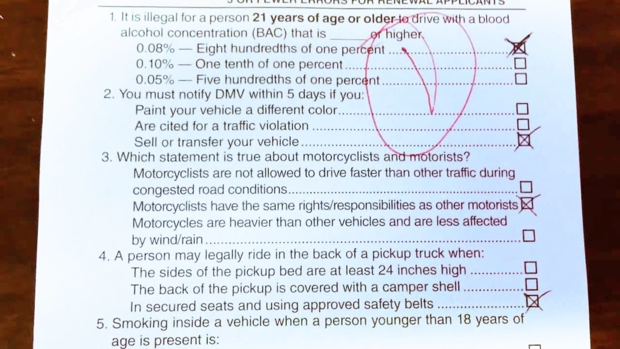 dmv written test cheat sheet california