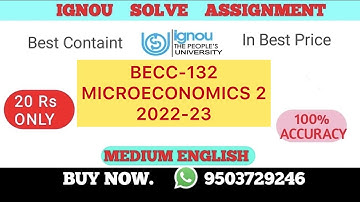 BECC-132 Solve Assignment 2022-2023 In English and Hindi || gyanibaba.com ||