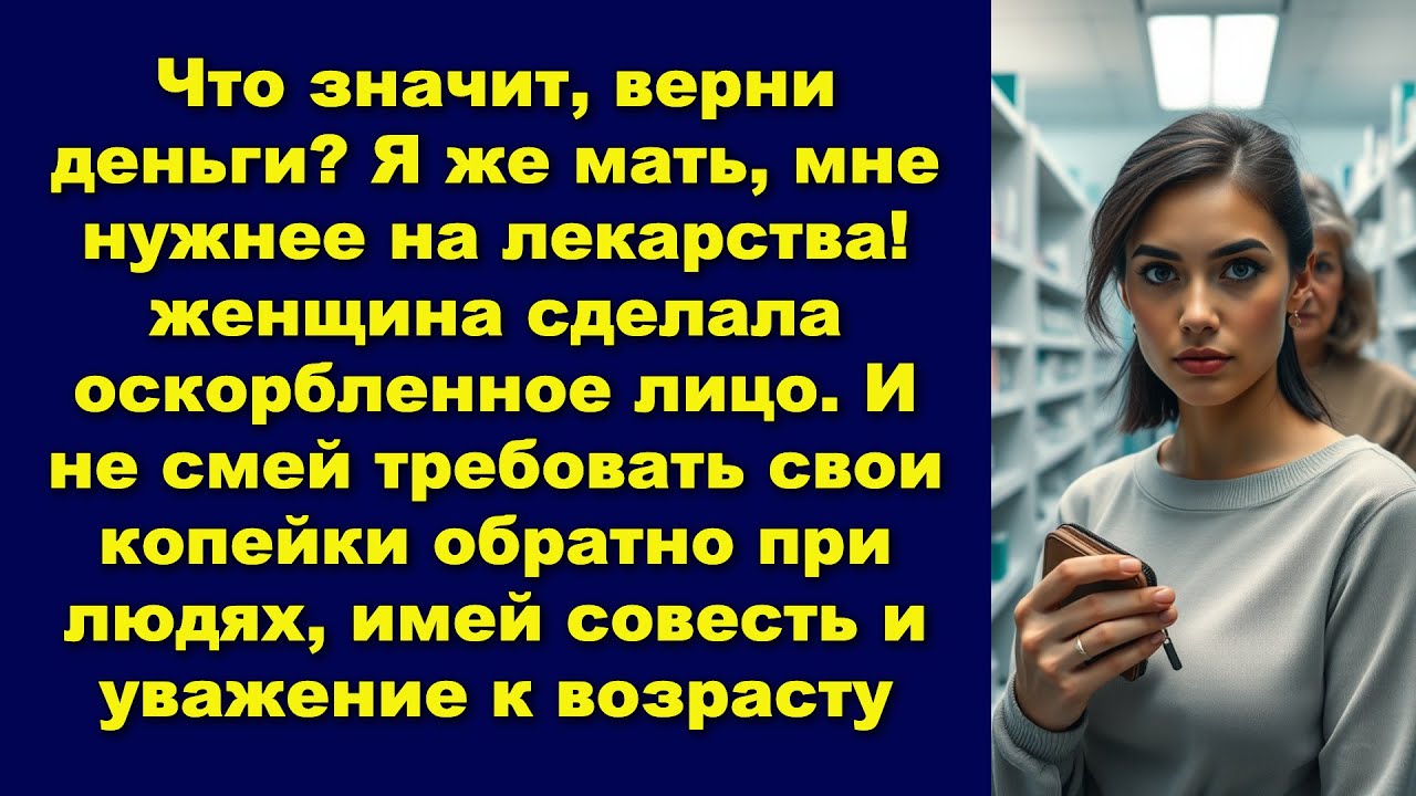 Что значит, верни деньги? Я же мать, мне нужнее на лекарства! женщина сделала оскорбленное лицо