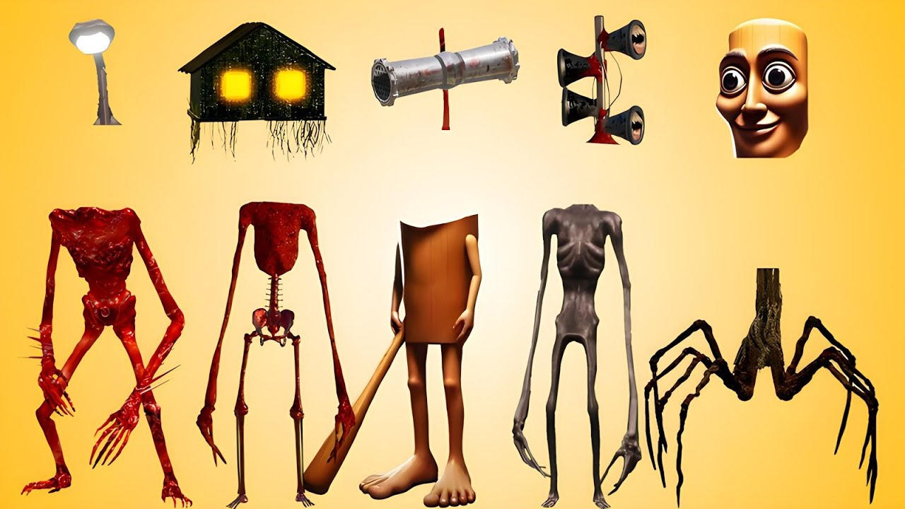 WRONG HEADS SIREN HEAD VACUM, SIREN HEAD BASKETBALL, ACA HURRICANE, HOUSE HEAD, SIREN HEAD BELL