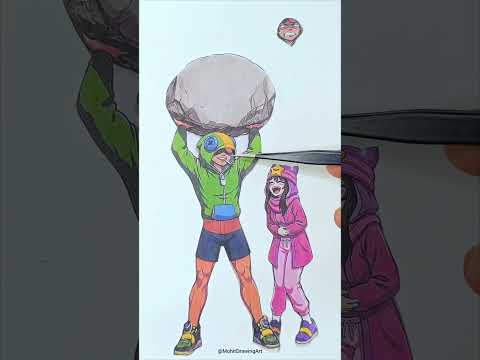 Sprunki OC leon and sandy brawl Stars Rope Challenge #art #shortvideo #viral