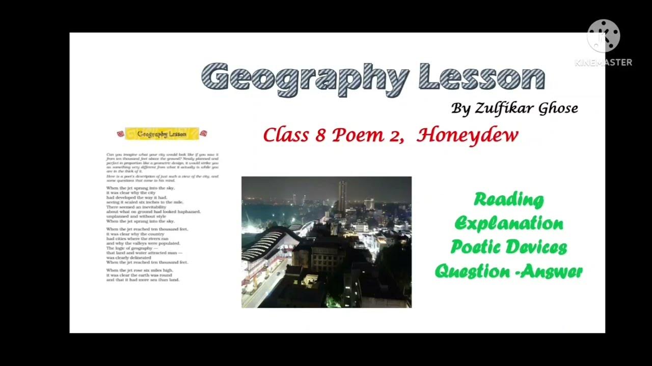 Geography Lesson class 8 poem 2 Honeydew, English explanation YouTube