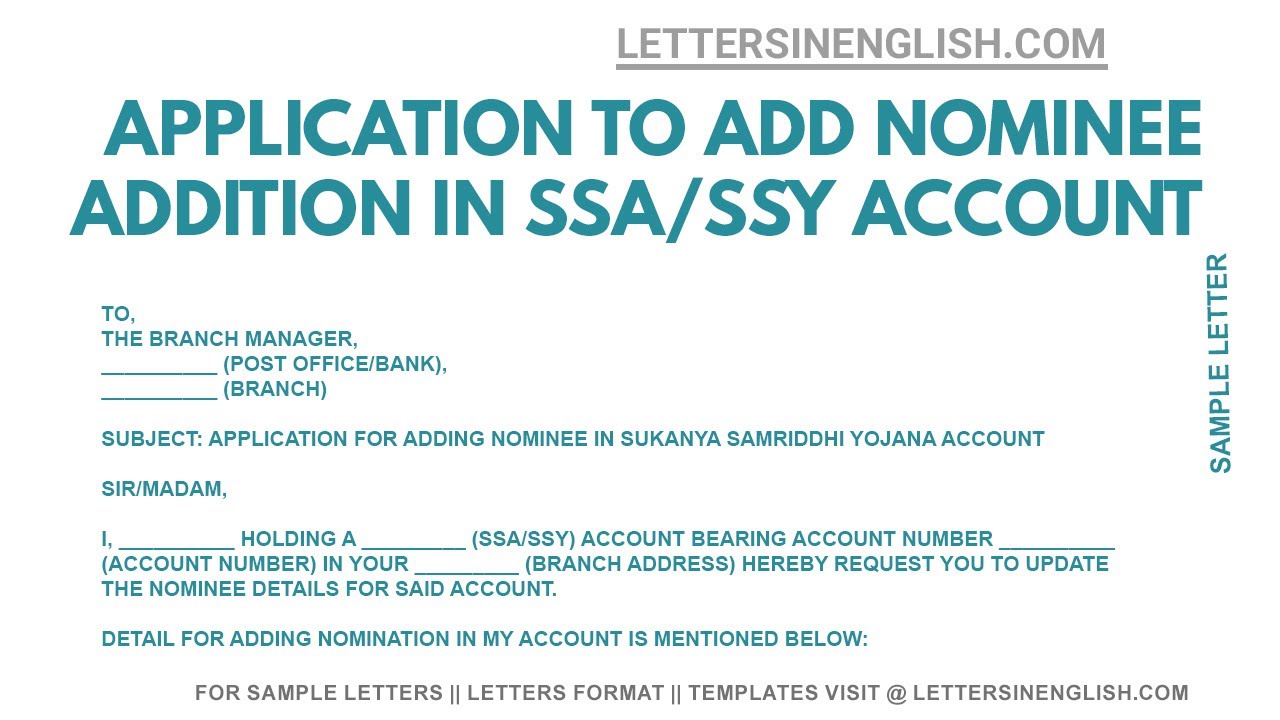 Application For Adding Nominee In SSA Account Application For Add application-for-adding-nominee-in-ssa-account-application-for-add