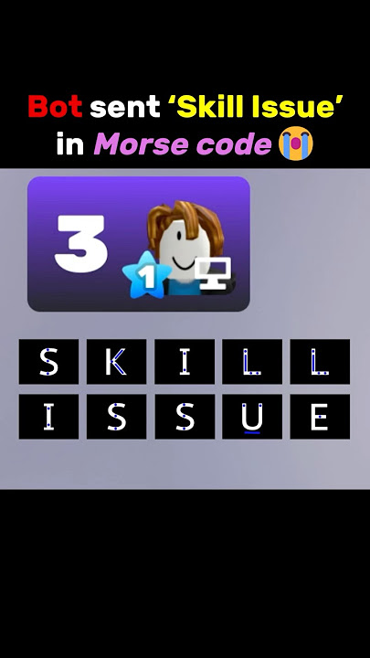 this bot trashtalks with morse code: ‘Skill Issue’ 🤡 #roblox #rivals #robloxrivals