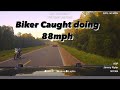 Biker Caught Speeding Trying to make it to work takes off before trooper turns around