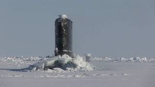Ice Exercise 2018: Royal Navy submarine HMS Trenchant surfacing in the Arctic Ocean,Amazing