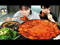 ASMR MUKBANG| 직접 만든 닭갈비 우동사리 막국수 먹방 &amp; 레시피 FRIED CHICKEN AND FIRE NOODLES EATING