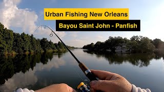 Urban Bank Fishing Bayou ST John New Orleans, Louisiana. summer sunrise panfish action