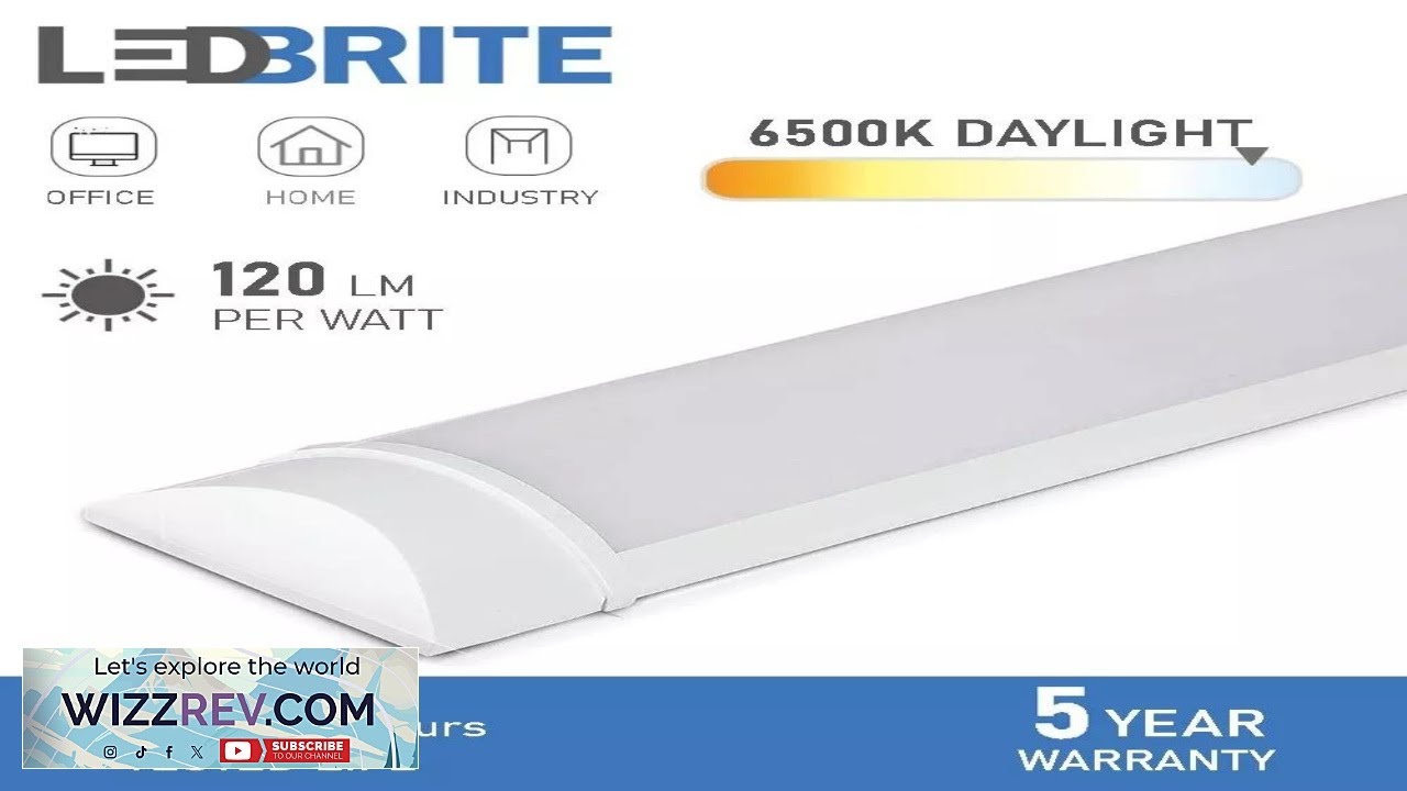 LED Batten Light 6500K Daylight Fluorescent Strip Light Slim Fitting LEDBRITE