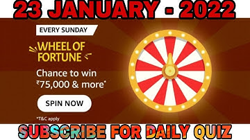 Amazon Wheel Of Fortune Quiz Answers  l 23 January 2022