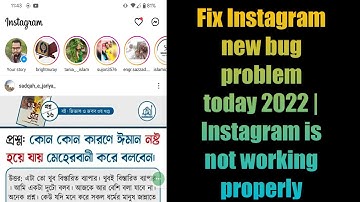 Fix Instagram new bug problem today 2022 | Instagram is not working properly
