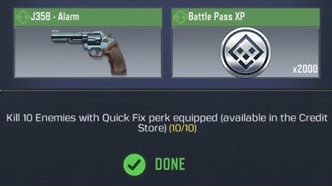 Call Of Duty Mobile Kill 10 Enemies with Quick Fix perk equipped Task Complete