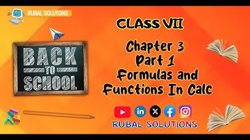 Class 7 Chapter 3 Part 1 Formulas and Functions In Calc || CBSE Course Book || KIPS || Libre Office