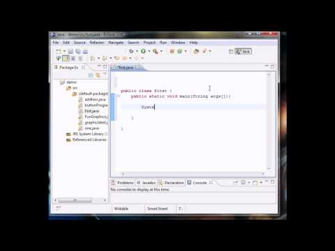 using eclipse hello word program compiling and building in HD