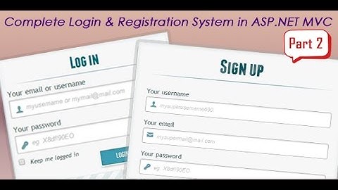 Part 2 - Complete login and registration system in ASP.NET MVC application