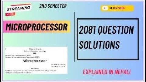 Microprocessor Second Semester 2081 Question Paper Solutions | #BSc CSIT #2nd sem