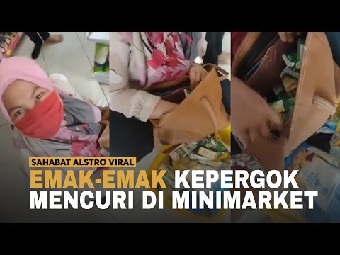 VIRAL VIDEO Emak-emak Ketahuan Mencuri 1 Tas Berisi Makanan di Minimarket.
