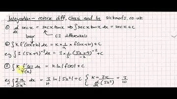 A level Maths (C4 Edexcel): Integration by reverse diff, chain and ln (log) by sickmafs.co.uk