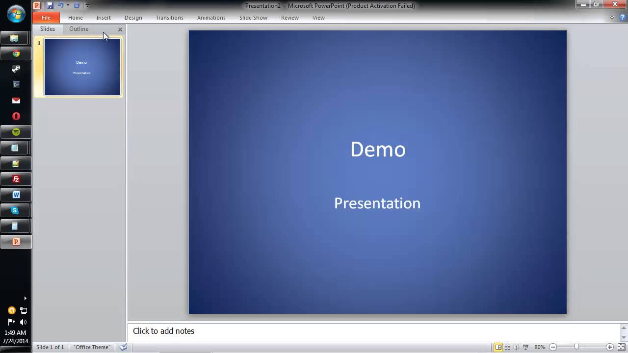 start powerpoint presentation full screen