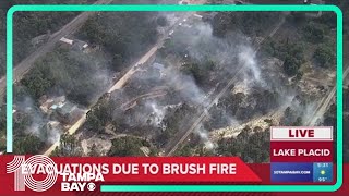 Evacuations underway after brush fire breaks out in Lake Placid