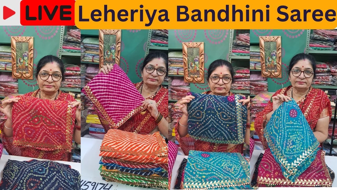 Rajasthani Bandhini Leheriya Saree Collection | Chifffon #gotapattisaree #bandhej #leheriyasarees