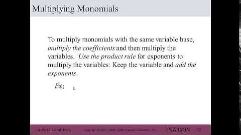 Multiplying Polynomials: MAT 101 Chap 5.2 Notes Video