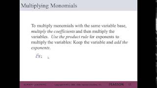 Multiplying Polynomials: MAT 101 Chap 5.2 Notes Video