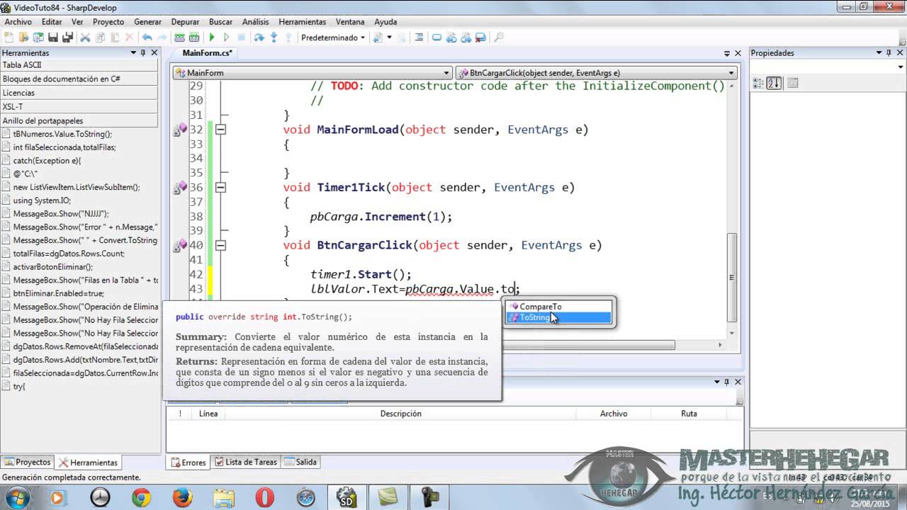 84 - Trabajando con el Control ProgressBar (C#) - YouTube