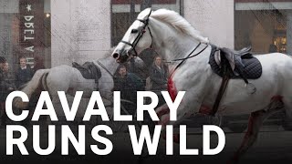 Cavalry horses charge through London, injuring five